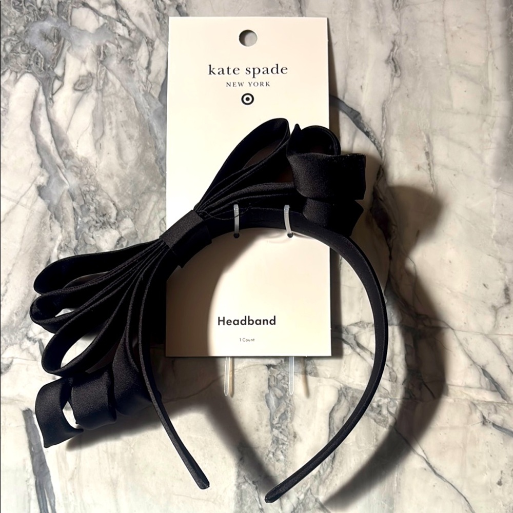 Kate Spade Elegant Black Bow Headband